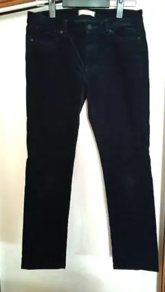 ユニクロ ダークネイビー コーデュロイストレッチスキニーパンツ