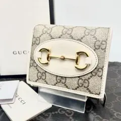 美品✨GUCCI グッチ 折り財布 GGスプリーム ホースビット 金具 PVC