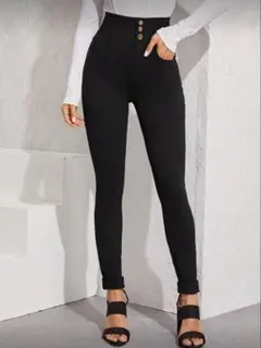 【未使用】SHEIN ハイウエスト ブラック スキニーパンツ