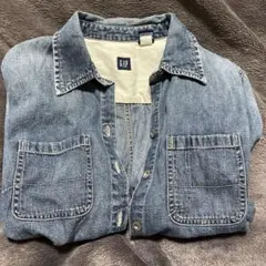 GAP デニムシャツ XS ブルー系 スリムフィット トップス