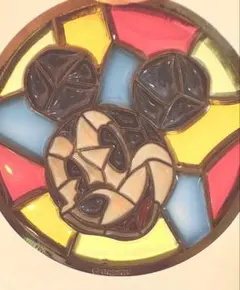 ステンドグラス風ミッキーマウスキーホルダー