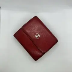 CHANEL シャネル　二つ折り財布 レッド　シリアルシール有　/964のサムネイル