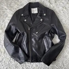 美品 フリークスストア ラムレザー シングルライダース 定価35200円 M フリークスストア×ショットによる、肉厚ラムレザー&セミダブル