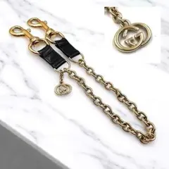 《超美品》GUCCI グッチ インターロッキング ウォレットチェーン ゴールド