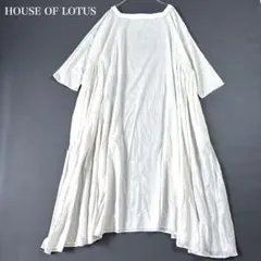 【洗える】美品♡ハウスオブロータス サイドギャザーワンピース カディコットン M 洗える】美品♡ハウスオブロータス サイドギャザーワンピース カディ