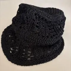 GU ブラック バケットハット 編み込みデザイン