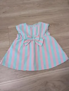 ストライプワンピース 80cm　バースデー　女の子　夏　美品
