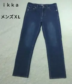 ikka メンズXL ダークブルー デニムストレッチ