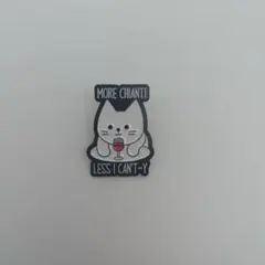 【ピンバッジ】2562 猫 ワイン キャンティ おもしろ シュール