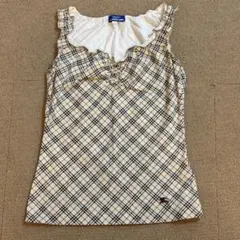 y2k 平成 バーバリーブルーレーベル ロゴ刺繍 ノバチェックトップス 38