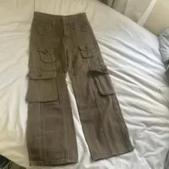 ジーンズ　パンツ カーキ 4ポケット