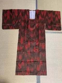 着物　【道行】雨コート　　レトロ　赤茶朱系