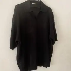 美品✨✨GUブラックメッシュニット XL半袖