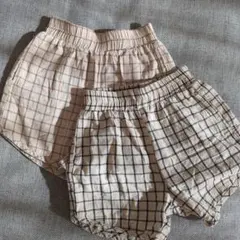 韓国子供服 チェック柄 ズボン パンツ 2枚セット