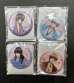 銀魂　トレーディング　缶バッジ　お花見　 4個セット　桂　高杉　沖田　坂田銀時