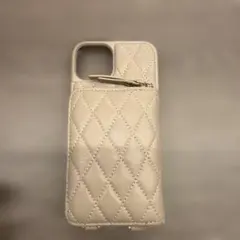 ベージュ キルティング iPhoneケース