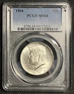 NGC鑑定】1964年 ケネディ ハーフダラー PF65 銀貨オリジナルラベル