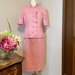 美品　REGENCE 春夏　上品　半袖　スーツ　M 38 ピンク　コットンのサムネイル