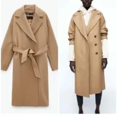 【美品】ZARA×MANTECO ベルテッドコート チェスターコート ベージュ系