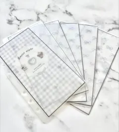 savingリフィル　6枚セット　透け感あり　【貯金リフィル】水色熊ちゃん