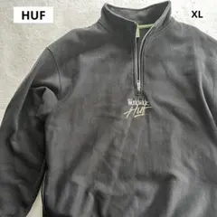 HUF ハフ ハーフジップスエット ヘビーoz生地＆ボトルネックカラー 黒 XLのサムネイル