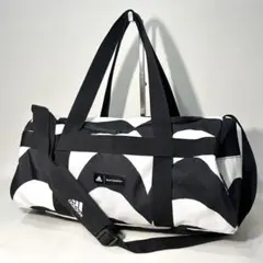 人気✨アディダス × マリメッコ ライネ 総柄 ダッフルバッグ S 白黒 大容量