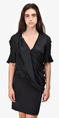 BALENCIAGA.SILK シルク100%クロコダイル柄ドレスワンピース34のサムネイル