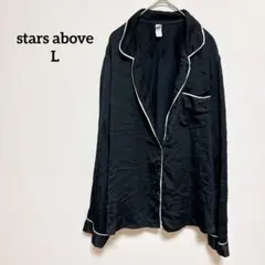 stars above 【L】ブラック パジャマ 長袖 ポケット付き