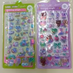 3Dシール うさぎ レインボー くま