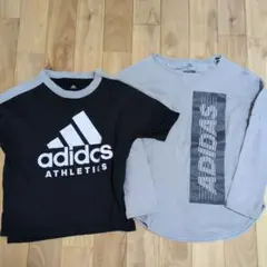アディダスadidas キッズ Tシャツセットアップ 140サイズ 黒・灰色