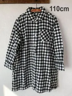 muji 110cm ネルシャツチェックワンピース 着画あり 無印良品