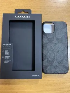 COACH iPhone 15 スリムラップケース チャコール