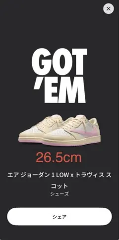 Air Jordan 1 Low x Travis Scott 26.5cm