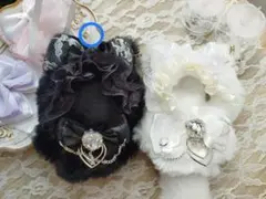 猫耳　10cmサイズ　にじぱぺっと　ぬい服　着せ替え服　ゴシック系　(黒)