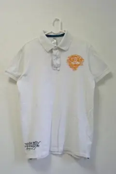 XL エドハーディー Ed Hardy 鹿の子ポロシャツUSA製 トラ虎プリントのサムネイル