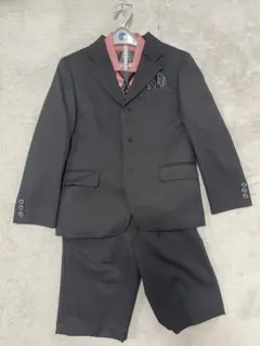 キッズ フォーマルスーツ セット 黒 130 卒園式 入学式