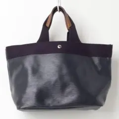 【美品】TOPKAPI リプル　ネオレザー　トートバッグ　A4 ネイビー