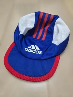 adidas メッシュキャップ 青/赤54～57センチ