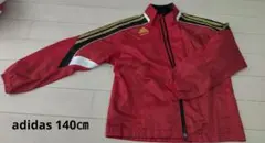 adidas 赤 ウィンドブレーカー　140㎝