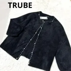新品未使用タグ付き　TRUBE パール付き シャギーニット カーディガン