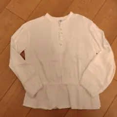 135サイズ ホワイト 長袖シャツ