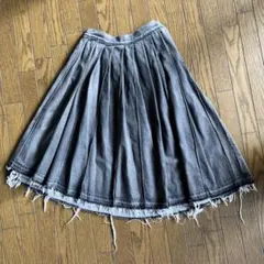 MARGINAL MAN ブラックデニム　プリーツスカート