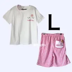 [新品]キティカオハナ　ルームウェアセットピンクL◆ドンキ限定50周年パイル