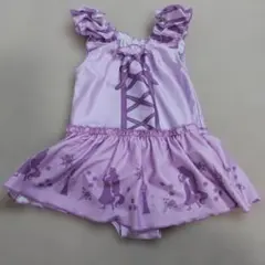ラプンツェル　紫色 フリル付き ワンピース水着 110cm