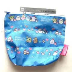 すみっコぐらし　天使なえびてんアイドルアソートコレクション　横長ポーチ(ブルー)