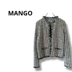 【マンゴー】長袖　ジャケット　ツイード風　オケージョン　セレモニー　XS
