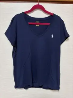Polo Ralph Lauren ネイビー Vネック Tシャツ S