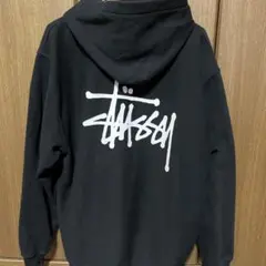 Stussy ブラック ジップアップパーカー L