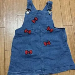 茶そば様 デニム ジャンバースカート ハローキティ