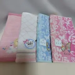 a.v.v 蝶と花柄 ポロ Rotti タオルハンカチ 4枚セット